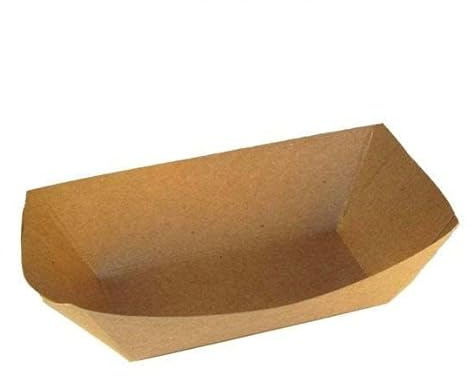 250 Pack Disposable Paper Food Tray - Paperboard Tray for Carnivals, Fairs, Festivals, and Picnics | Holds Nachos, Fries, Hot Corn Dogs, and More! (Kraft, 1lb)