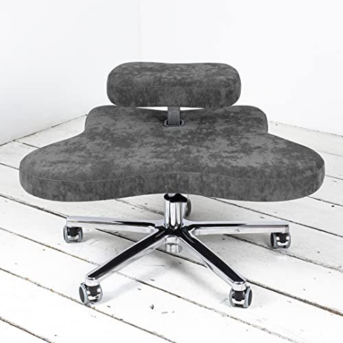 DragonflyChair - aktiver Bürostuhl zum Sitzen in verschiedenen Stellungen (im Schneidersitz, in japanischer Sitzhaltung, hocken oder auf andere Weise); wie Kinder auf dem Boden. (Large, Grey)