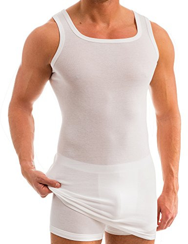 HERMKO 16027 Herren extralanges Unterhemd aus Baumwolle/Modal