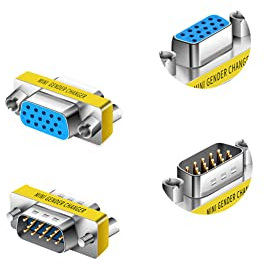 LNHCAW vga to vga 15 vga Connector、Null Modem Adapter Male to Male、Male to Female、vga Female to Female Adapter Extender Dual vga Adapter for 2 Monitors (2, Two Combination)