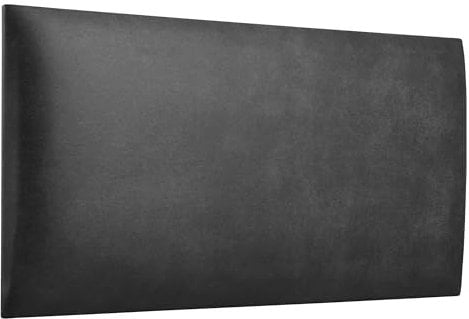 softwalls Wandkissen Vintage Leder mit Befestigung und 50mm Polsterung - Bett Kopfteil Wandpolster - Wandverkleidung - Wandpaneelee | 60 x 30 Schwarz