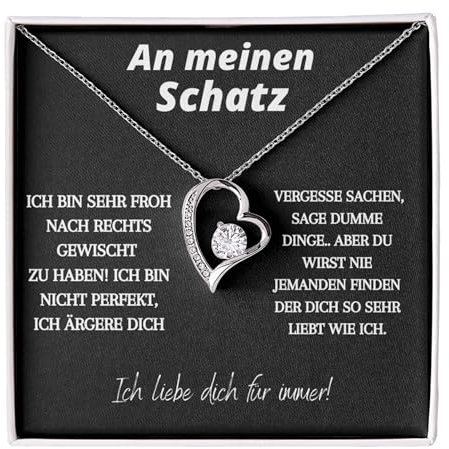 Ahnona Geschenke für Frauen - Geburtstaggeschenk für Freundin, Liebesgeschenk, Jahrestag Geschenk für Freundin, Herzkette für Damen