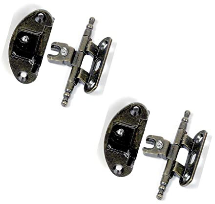 BricoShopping 1 Paar Scharniere für antike Holzmöbel und Schränke im klassischen Stil Wohnzimmer oder Schlafzimmer Arte Povera schwere Anschlag antike Scharniere (BS0200, Bronze)