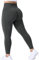 ZAAYO Damen Gym Leggings Sport Booty Scrunch Butt High Waist Seamless Yoga Hosen, Grau S