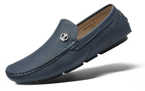 Bruno Marc Herren Klassische Mokassins Flache Slipper Slip on Penny Loafer Weich Comfort Schuhe Marine 3251314-E Größe 44 (EUR)