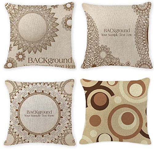 Yingeen 4er Set Kissenbezug 70x70cm kissenhülle Dekokissen Soft Doppelseitig Zierkissenbezüge Grau Rund kopfkissenbezug für Sofa, Couch, Bett, Home Decor Kissenbezüge J-1762