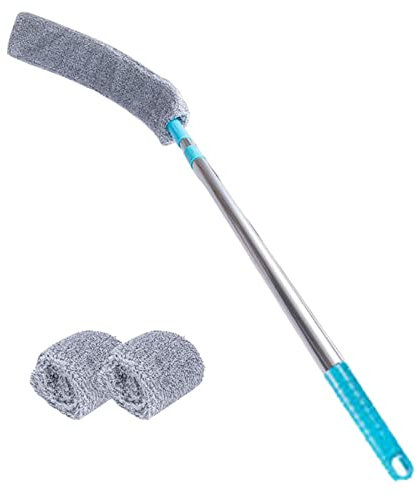 NAKYLUCY Retractable Dust Gaps Cleaner | 61inches Multifunction Microfiber Dust Brush Gaps Mop with 2 Replacement Covers | Flexible Long Handle Flat Gaps Duster for Sofa Bed Furniture Bottom
