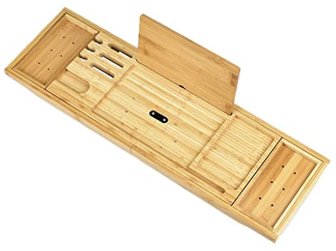 Ausziehbare Badewanne Tablett Holz Wein Glas Halter Holz Badewanne Brücke Lagerung Tablett