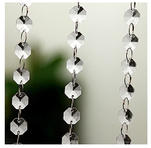 PORUTE Vorhang für Tür 10 Stück klare Acryl Kristall Perlen Vorhang Girlanden Kronleuchter hängende Ornament für Hochzeit Party Wohnzimmer Dekoration Perlen Türvorhang (Farbe: transparent)