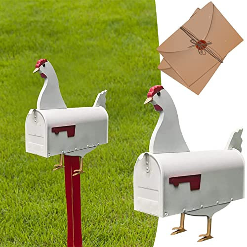 Tauzveok Briefkasten mit Motiv Kühe, Pferd briefkästen, Huhn Mailbox, zeitungsrolle, Gartendekoration, Terrasse postkasten, Metall, Wasserdicht,A