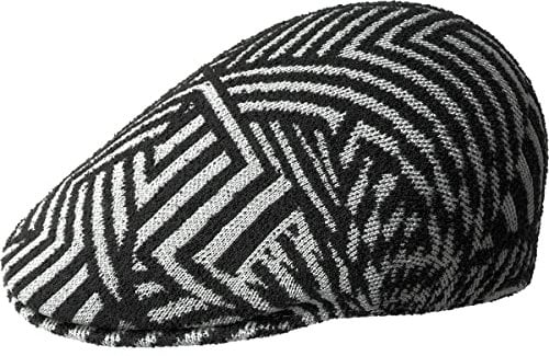 Kangol Virtual Grid 507 Flatcap Schirmmütze Schiebermütze Damen/Herren - mit Schirm Sommer Frühling-Sommer - S (54-55 cm) schwarz-weiß