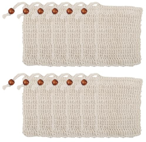 ZYEKIU 12 Pcs Filet Savon Solide Sac à En Sisal Sacsac à Savon Pochettes de Transport de Sûr et Durable Confortable et Doux pour la Peau Convient pour Usage Domestique et Facile Transporter en Voyage