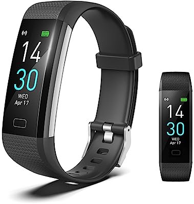 BrilliantHouse Fitness Tracker with Blood Pressure Heart Rate Blood Oxygen Monitor, Activity Tracker Sleep & Temperature Monitor, Smart Watch IP68 Waterproof Pedometer Step Counter for Kids Man Women