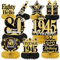 Luvart 80th Birthday Decorations-Black and Gold Table Decorations for Birthday Party 9pcs 80th Birthday Decorations for Men Women Honeycomb Decs Vintage 80 Birthday Party Table Decor Supplies