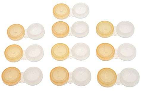 Transparent Orange - Double Portable Contact Lens Case, 10 Pieces/Set, High Cost Performance Eye Lens Care Box