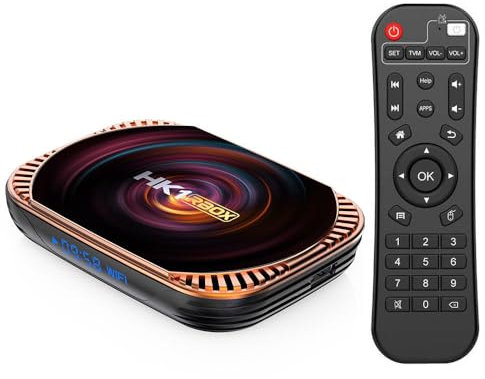 CHROX Android TV Box 11.0, HK1 RBOX X4TV Box 4K/8K 4GB RAM 128GB ROM, Android Box Wifi 6 with S905X4 CPU 3D 2.4G/5G Wifi Bluetooth 5.0 USB 3.0 Android TV Boxes,4GB+64GB