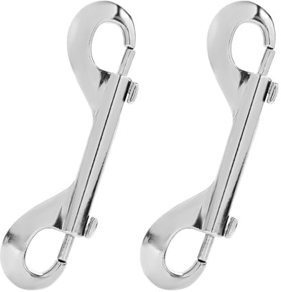 2 Stück Doppelendige Bolzen Karabinerhaken, 116 mm Zinklegierung Robust 100 kg Belastbar Metallketten Clips Trigger Karabiner Clip für Bauernhof, Eimer, Hundeleine, Schlüsselanhänger