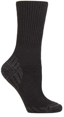 IOMI Herren Wandersocken Ohne Naht und Ohne Gummi FOOTNURSE | Antiblasen Wolle Stiefelsocken (46-50, Schwarz)