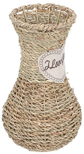 MUSISALY Trockenblumenstrauß Trockene Vase Große Vase Standvase Groß Dekorative Blumenvase Vase Blumenbank Kleiner Blumeneinleger Blumenflasche Aus Rattan Tischvase Trockenblumenvase Gewebter Pflanzer