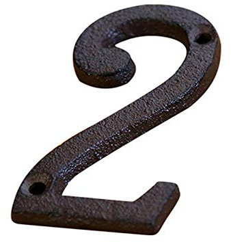 Address Number for Outdoor Signs,Decorative Cast Iron Metal Alphabet Letters Wall Sign Hanging Address Name,DIY Door Plate Alphabet Address Number and Door Plate (2)