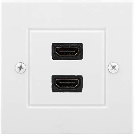 Plaque murale HDMI, plaque murale à double port, plaque murale de sortie HDMI, insertion HDMI à 2 ports pour hôtel, maison, bureau