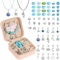 AUAUY Geschenke für Mädchen, Armbänder Selber Machen Bastelset Kinder ab 6 Jahre, Adventskalender Füllung Weihnachtsgeschenke für Kinder Nikolaus Geschenk Mädchen 4 5 6 7 8 9 10 11 12 Jahre-Blau