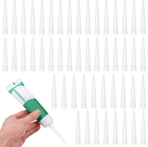 EIH1 50 Stück Kartuschenspitzen,Transparent Silikonspitzen,Silikonkartuschen Silikondüsen,Kartuschendüsen,Tüllen für Silikonkartuschen,Silikondüsen-Applikator,Silikondüsen Ersatzspitzen
