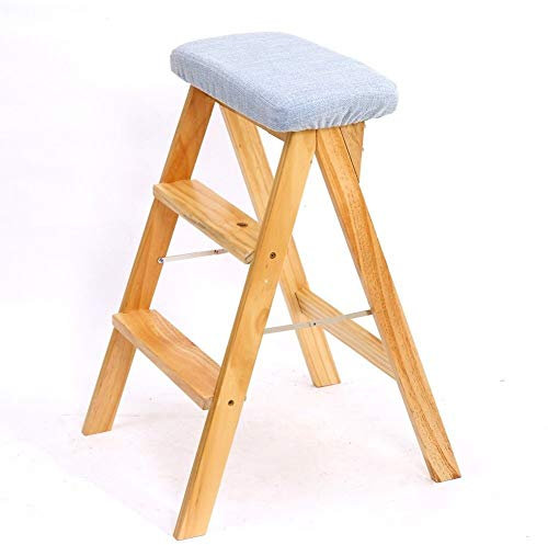 Marchepied pliable en bois à 3 marches - Portable - Gain de place - Pour un usage domestique