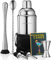 Set di shaker per cocktail e bevande, set da barista portatile da 8 pezzi, con 24 oz Martini Shaker Barware Tools, 2 beccucci, muddler, jigger, cucchiaio, sacchetto di velluto, filtro integrato