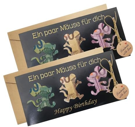 2 pcs Lustige Geburtstagskarte mit Geldgeschenk- Kreativ, Persönlich - Ideal für Kinder und Erwachsene (Geburtstagskarte Geldgeschenk mit Umschlägen)