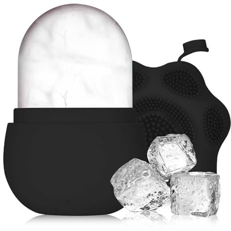Ice Roller for Face, Reusable Silicone Ice Mask, Skincare Tool for Brightening Skin, Ice Compress to Shrink Pores, Relieve Puffiness, Improve Skin, Cat's Claw Shape, Beautiful and Practical (black)