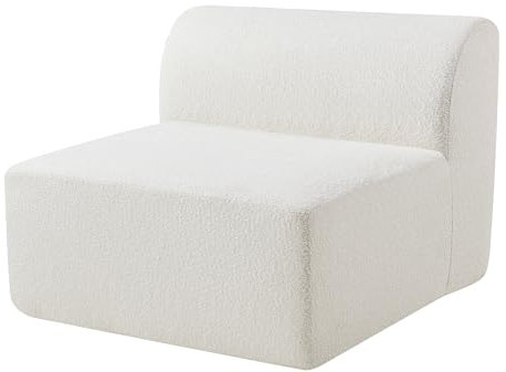 [en.casa] Sofa-Modul Hurvas Mittelelement Mittelteil Sofa-Element Bouclé gepolstert 45 x 97 x 108 cm Couch-Element Cremeweiß