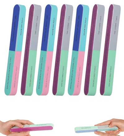 GAJUS 7 pz lima per unghie, lima per unghie, unghie naturali, lima per unghie, lima per unghie multifunzionale, lima per unghie colorata, per casa, salone per unghie, cura delle unghie