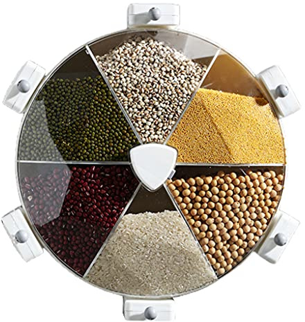 yanwuwa 8,5 l wandmontierter geteilter Müsli-Spender Drehbare Vorratsdosen Dose