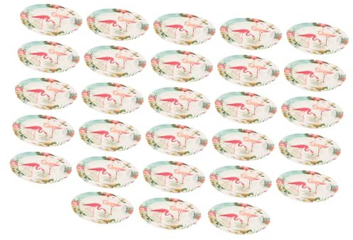 DEARMAMY 18 Pcs Assiette En Carton Flamant Rose Assiette Décorative De Fête Assiette Ronde Papier