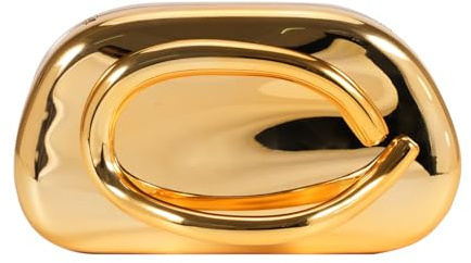 PHILOMENA Evening Clutch Purses Women Acrylic Handbags Trendy Decoration Metal Handlebars Shoulder Crossbody Bag Wedding Party Casual (Gold)