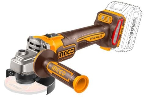 Ingco CAGLI27153 Smerigliatrice Angolare a Batteria 20 V 115 mm 1000 W Brushless Velocità Regolabile Solo corpo