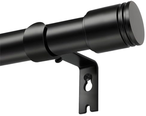 USFOOK Gardinenstange Ausziehbar 80 bis 304 cm Lang, Vorhangstange Schwarz