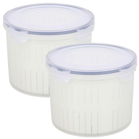 Jolie Max 2.5L Pickle & Olive Jar with Strainer – Airtight BPA-Free Plastic Storage Holder – Large Food Container for Pickles, Olives, Cheese in Brine – Fridge, Microwave & Dishwasher Safe (2)