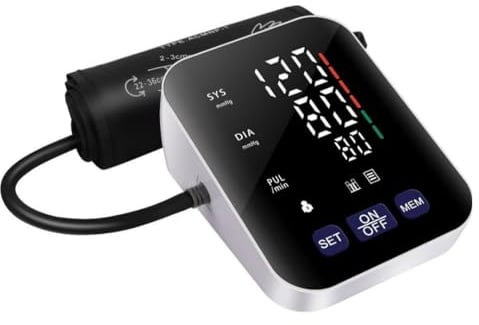 Blutdruckmessgerät V8 Ultra - Blutdruckmessgerät Oberarm mit Hochauflösender LED - Anzeige, geeignet für Oberarmumfänge 22-42 CM, Speicherung für 2 Benutzer, AA - Batterie