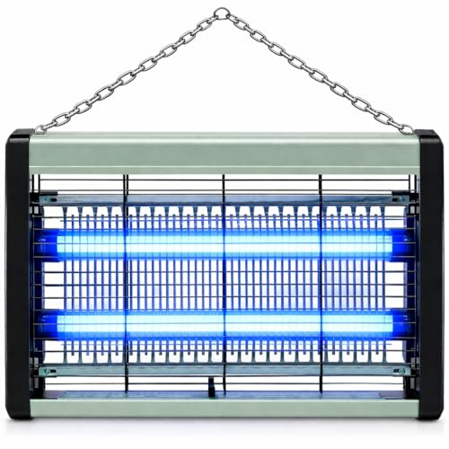 Lampada Antizanzare 8W LED UV – Ammazza Zanzare Elettrico e Antimosche con Vassoio Estraibile – Killer Insetti per Casa, Cucina, Balcone e Terrazza – Copertura fino a 40 m² (8, Watt)