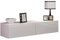 Mirjan24 TV Schrank Vigo, Fernsehschrank, TV Lowboard mit Grifflose Öffnen, Hängeschrank Hochglanz Matt Wohnwand (Länge: 140 cm, Weiß/Weiß Hochglanz)