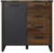 trendteam smart living - Prime - Kommode - Grau Matt/Alteiche - Wohnzimmerschrank in rustikaler Optik - (BxHxT) 119 x 110 x 42 cm - Sideboard mit antikfarbenen Griffen