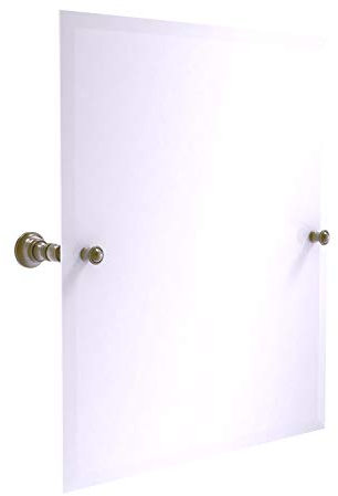 Allied Precision Industries Carolina Collection Rahmenloser rechteckiger Kippspiegel mit abgeschrägtem Rand Wandspiegel, Antik Messing