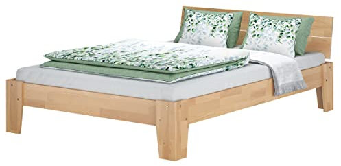 Erst-Holz® Einzelbett Buchebett geölt Massivholz Jugendbett Futonbett 120x200 mit wählbarem Zubehör V-60.82-12, Ausstattung:Rollrost und Matratzen inkl.