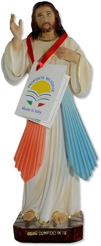 Proposte Religiose Statue des barmherzigen Jesus aus Kunstharz, handbemalt, 30 cm, hergestellt in Italien