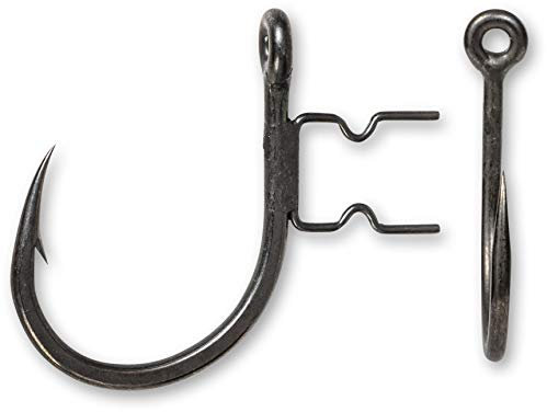 Black Cat Premium Claw Single Haken extrem Stabiler Angelhaken zum Wels Angeln mit optimierter Gummifisch Halterung Angel Zubehör, DG Coating, 7/0