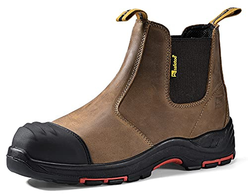Chaussure de Securité Homme et Femme Sans Lacet, M-8025NB Basket de Securite Montante Legere et Confortable, Botte de Sécurité Travail de Haute Chantier, S3 Embout Composite & Plaque Anti-pénétration