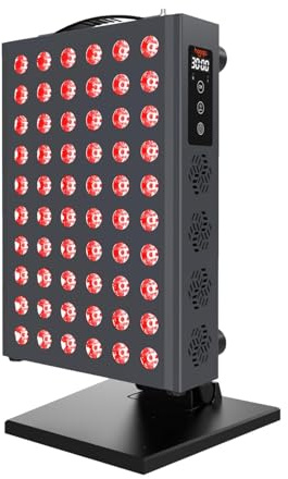Hooga Red Light Therapy Panel Device – 660nm Red & 850nm Near Infrared Light Therapy, LED Light Therapy Lamp for Face & Body, Dual Chip LEDs, Timer, Adjustable Stand – PRO300