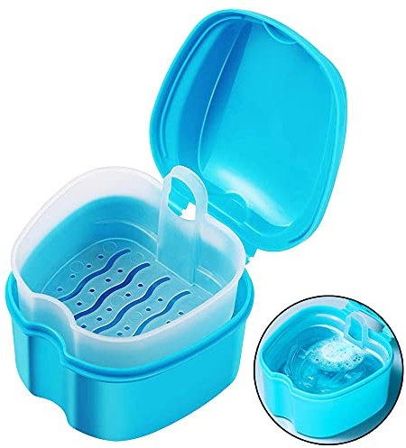 Retainer Case Portable,Denture Box Easy-Clean